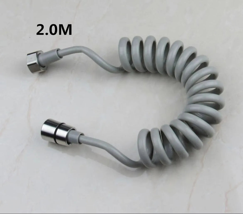 Dual Handle Stainless Steel Wall Mount Faucet & Triangle Valve