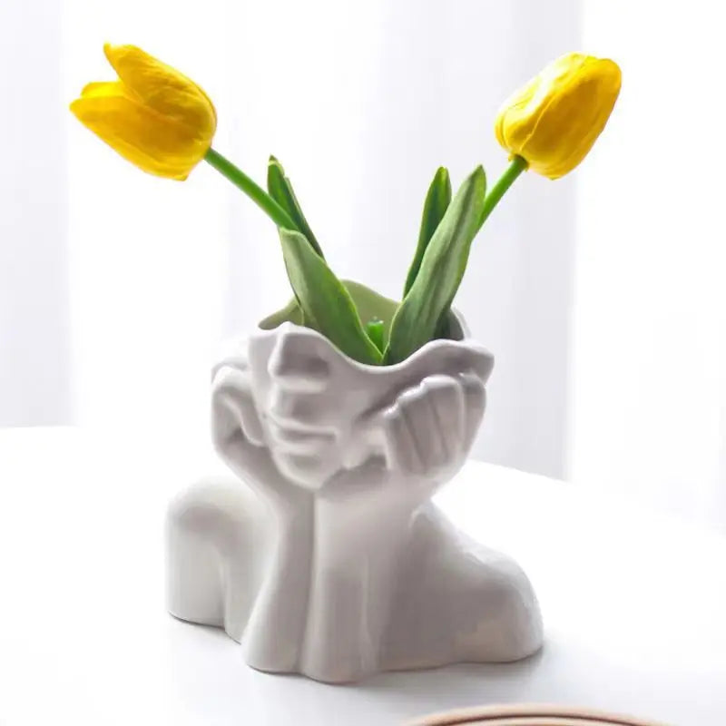 2026 Resin Vase Gold White Black Human Body Shaping Art Flower