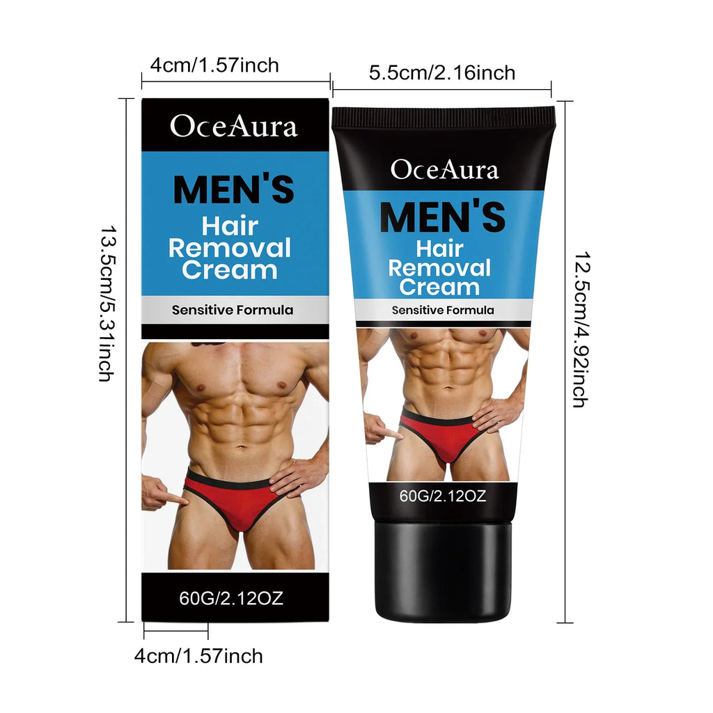 OceAura Men's Painless Hair Removal Cream – Body & Legs