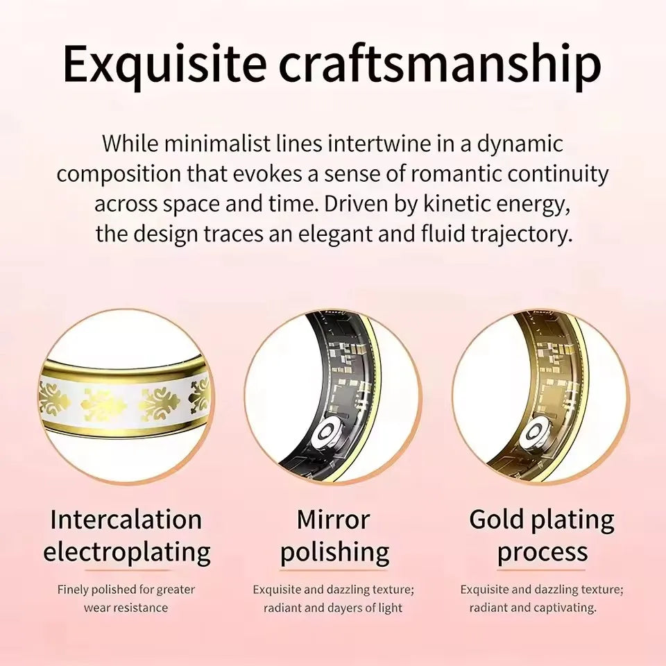 2026 Enamel Smart Ring Heart Rate Blood Oxygen Sleep Monitor Gesture