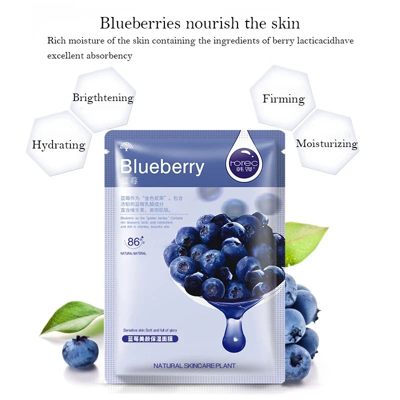 BIOAOUA 30pc Korean Fruit Face Masks – Hydrating & Firming