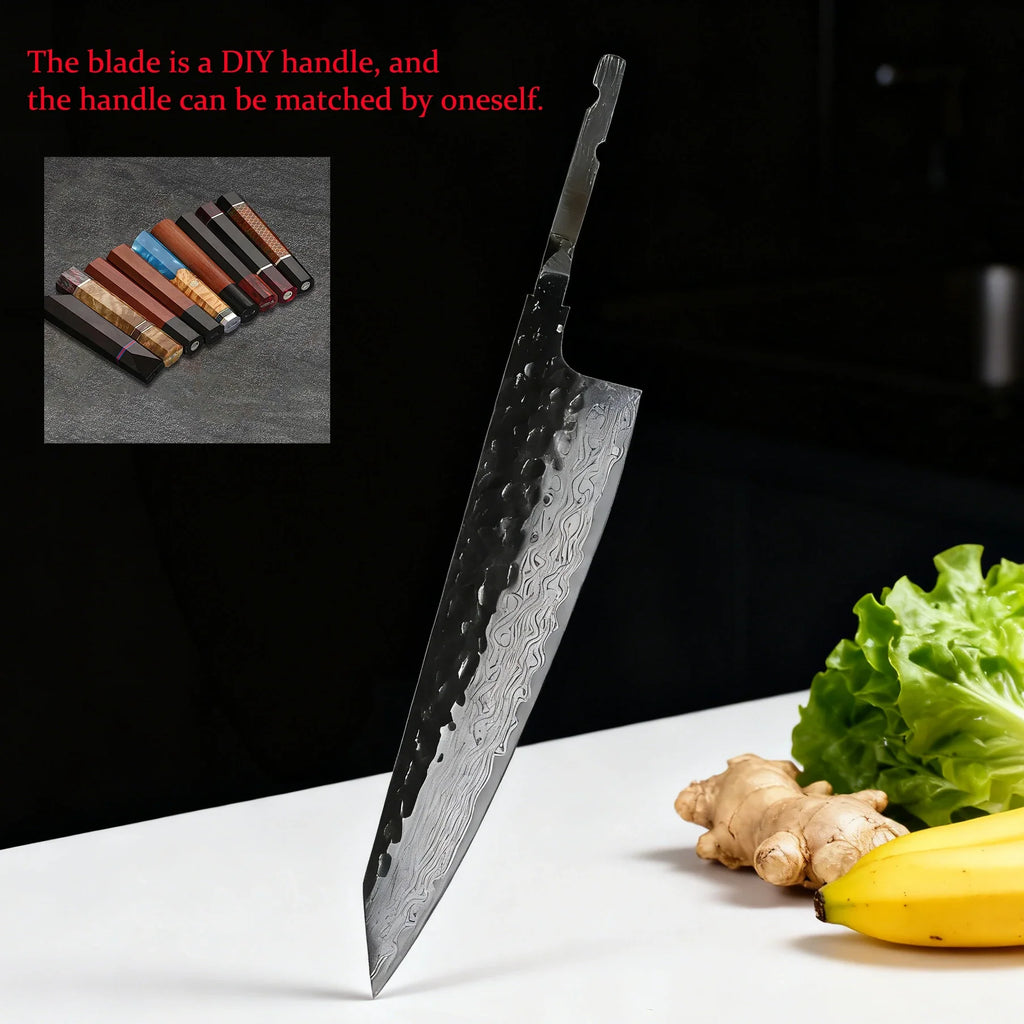Damascus Steel DIY Knife Blade Blank – Chef & Cleaver Utility