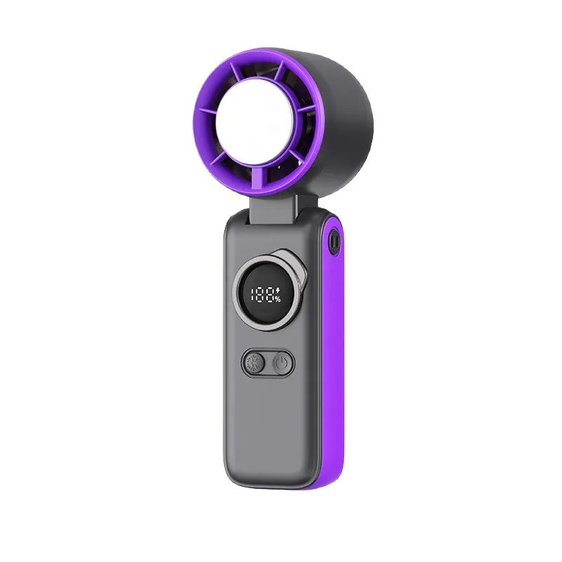 USB Handheld Turbo Fan | Digital Display, High-Speed Portable
