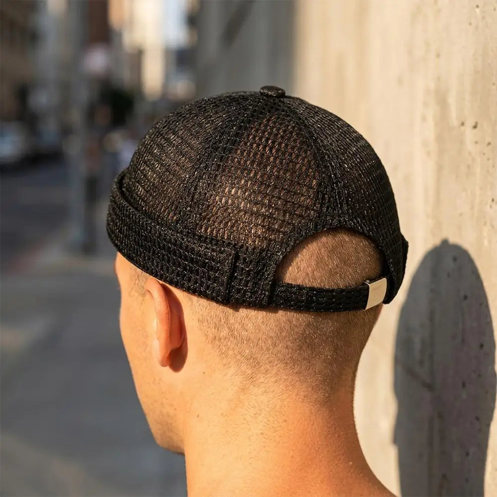 Men's Mesh Brimless Docker Cap | Breathable Summer Beanie
