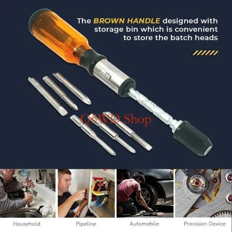 Semi-Automatic Push-Pull Ratchet Screwdriver | Spiral Drive