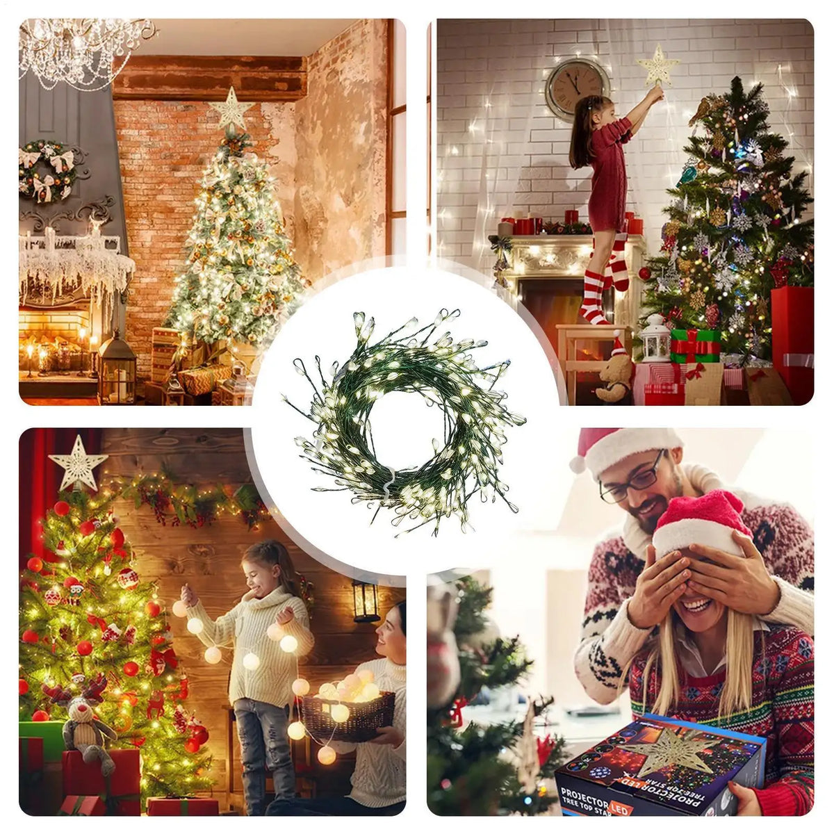 LED Christmas Tree String Lights 9.8Ft USB 8-Mode Warm White