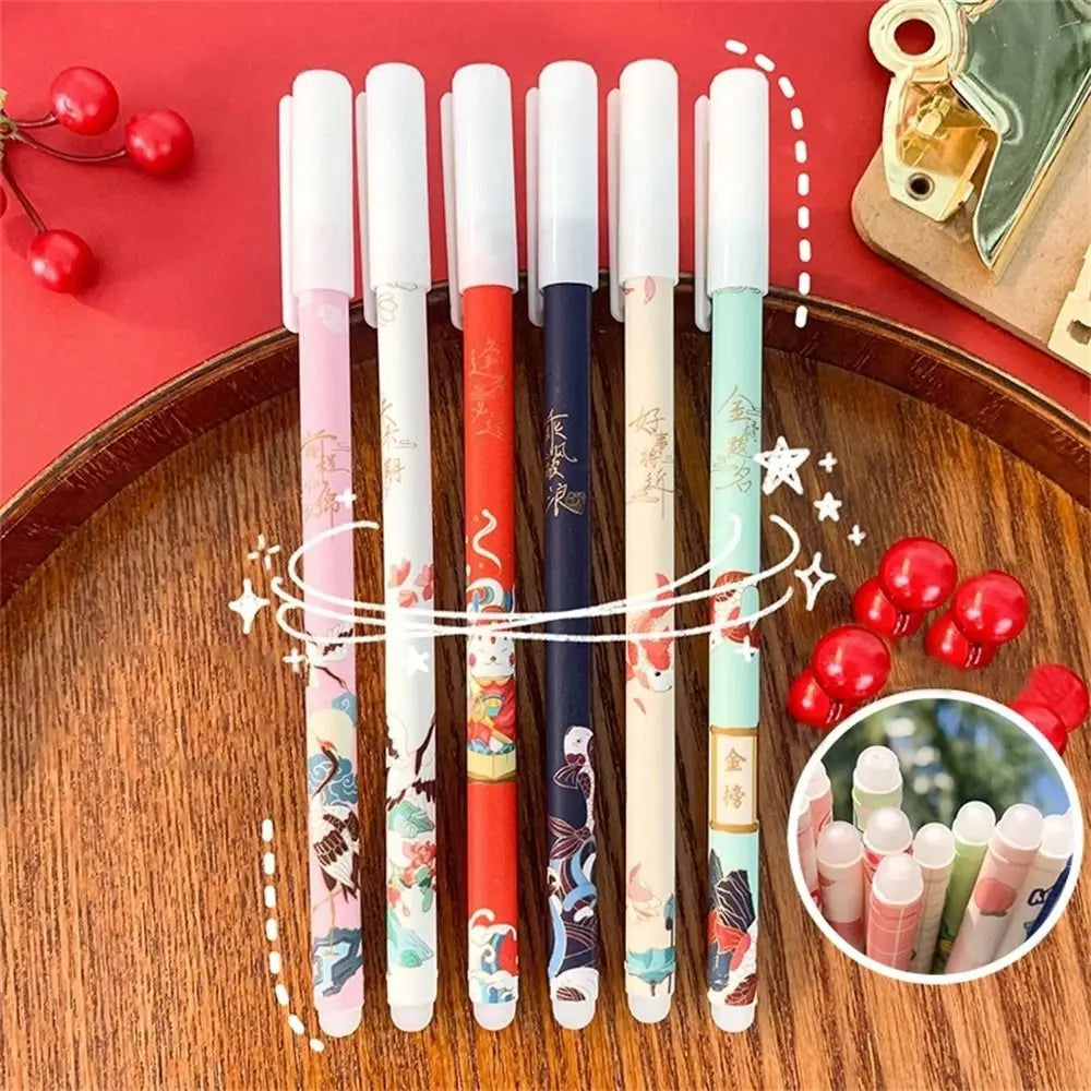 Kawaii Erasable Gel Pen 0.5mm Blue Ink – Cartoon Student Pen