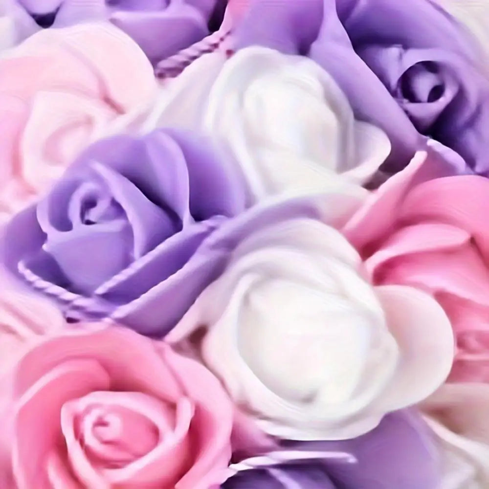 1 Multicoloured Rose Bear Realistic Foam Flower Christmas Valentine's