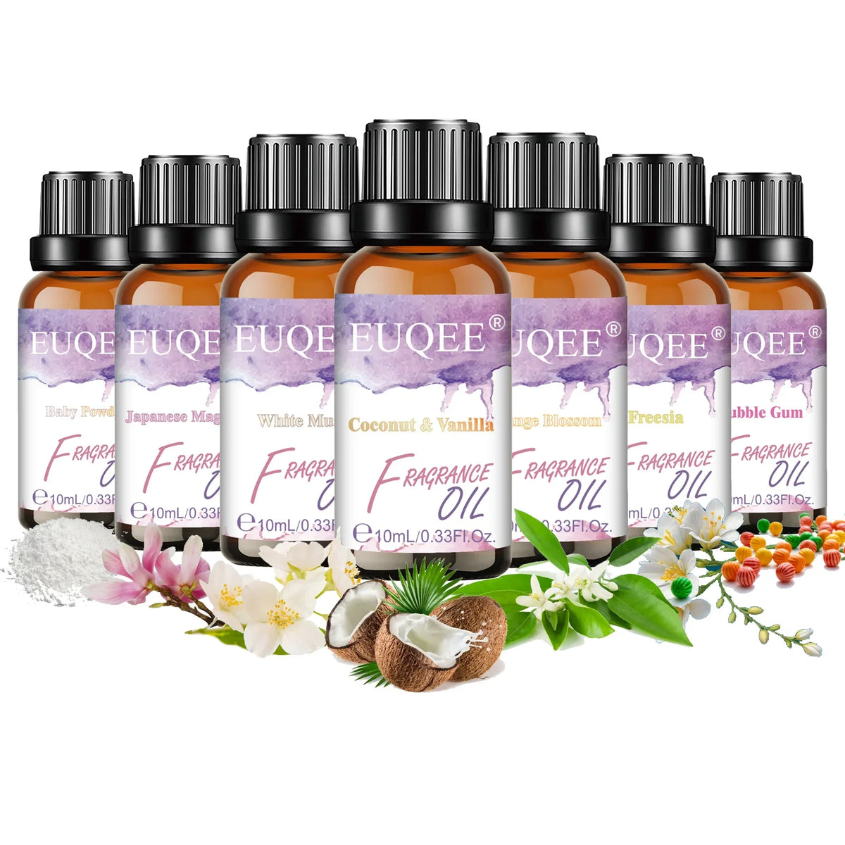 EUQEE 10ml Aromatherapy Fragrance Oil for Diffuser | 6 Scents