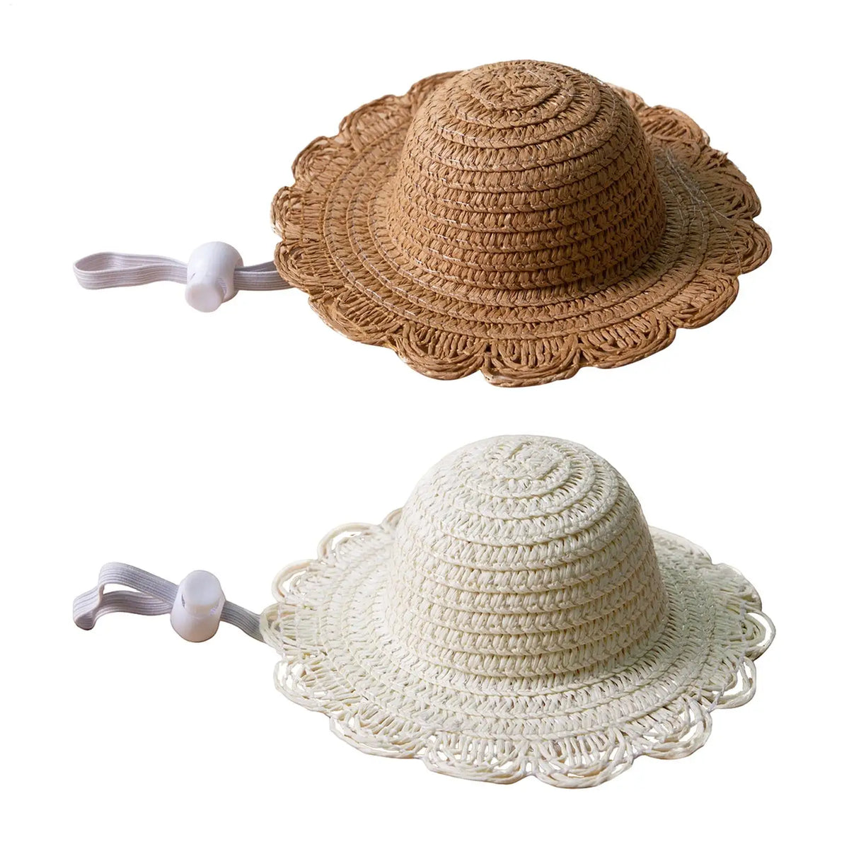 Adjustable Pet Straw Hat for Small Dogs & Cats | Sun Cap