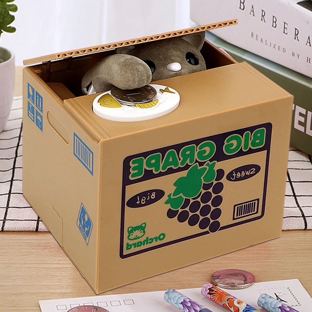 Animated Coin-Stealing Panda & Cat Piggy Bank | Kids Gift