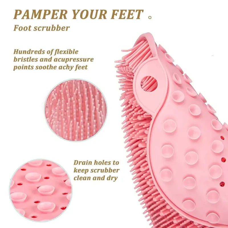 Non-Slip Shower Foot Scrubber Mat – Exfoliating Spa Bath Mat