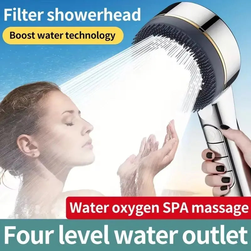 Filtered High-Pressure Handheld Shower Head | 4 Spray Modes