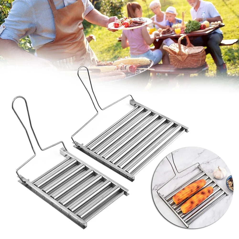 Stainless Steel Hot Dog Roller Rack | BBQ Sausage Griller