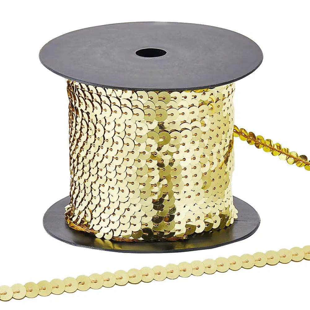 Clear AB Sequin Ribbon Trim 6mm 100 Yards | Iridescent PVC