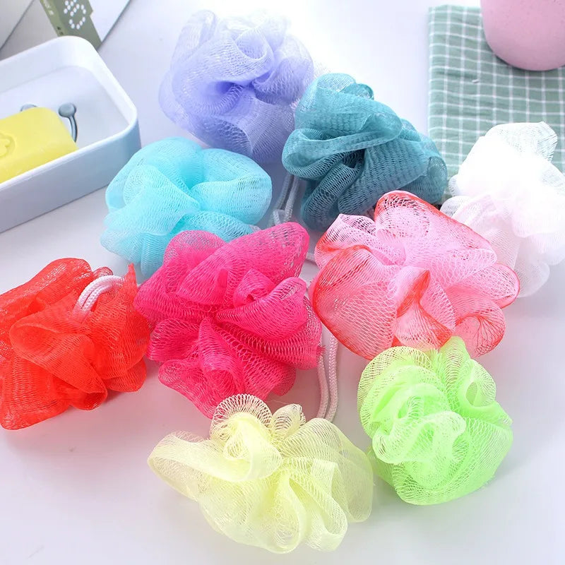 10-Pack Exfoliating Mesh Bath Sponge Puff Balls – Random Colors