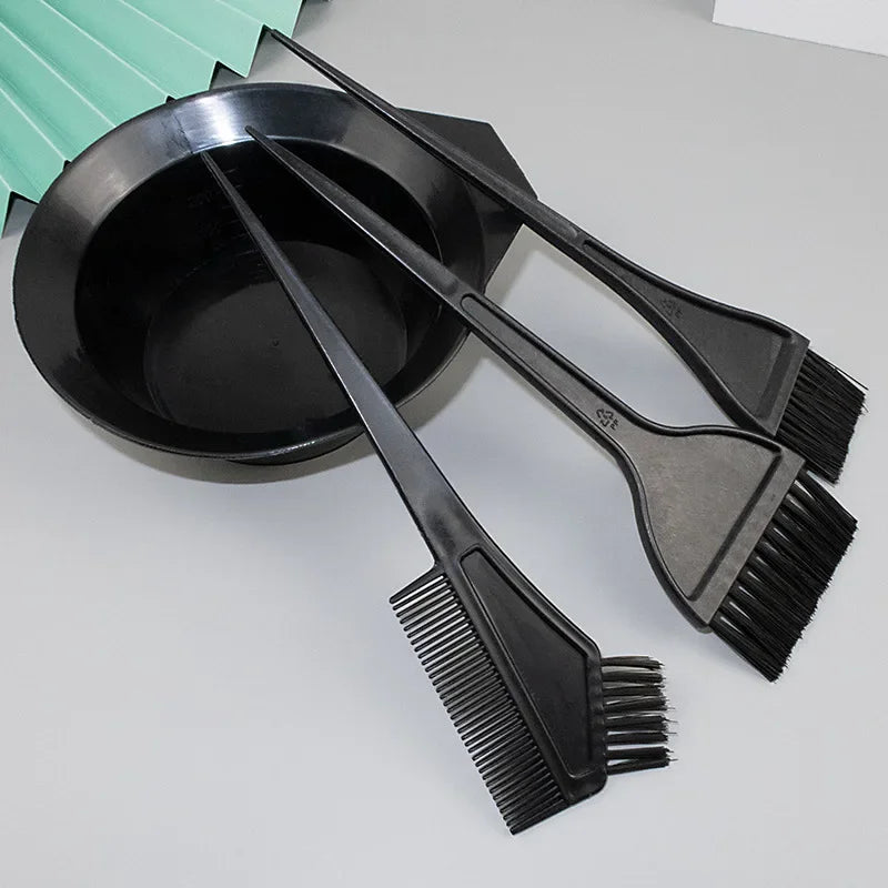 4-Piece Hair Dye Kit – Mixing Bowl, Brushes & Comb Set