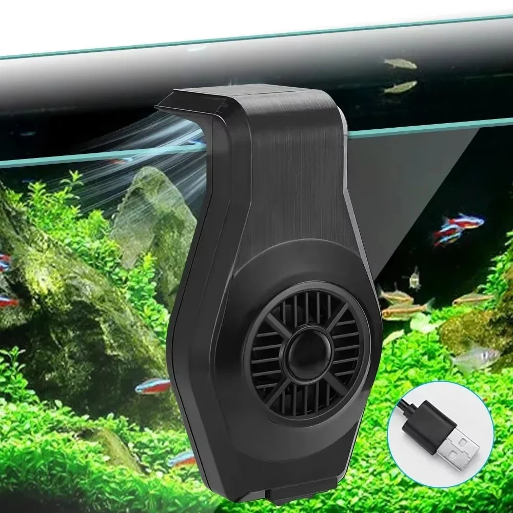USB Mini Fish Tank Cooling Fan with Speed Control