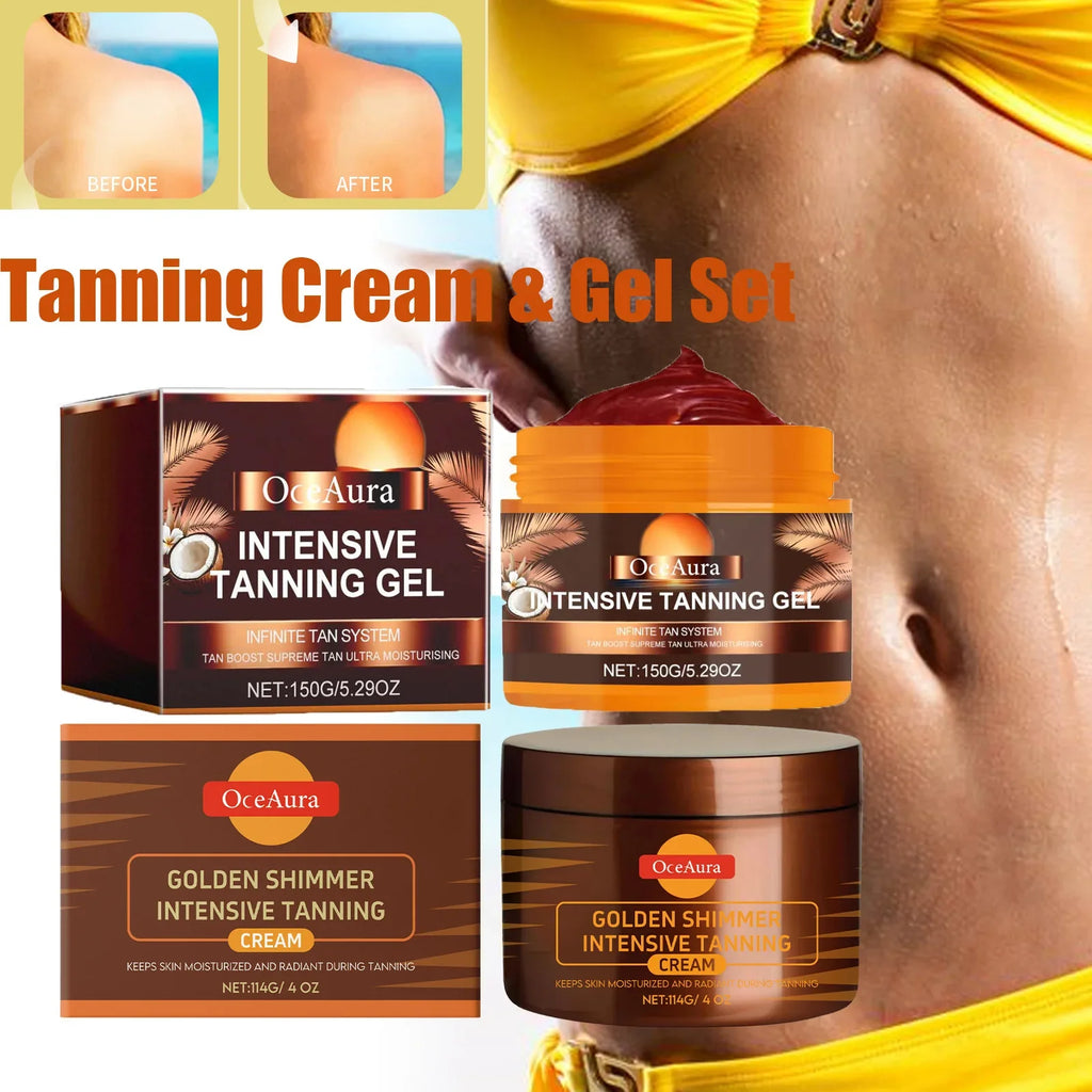 OceAura Self Tanning Gel & Cream Set – Bronzer & Glow