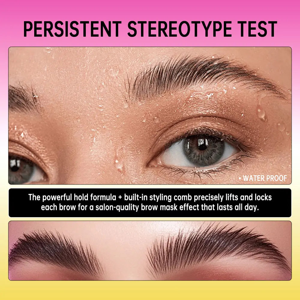 Brow Lamination Gel – Strong Hold, Built-In Comb, Clear