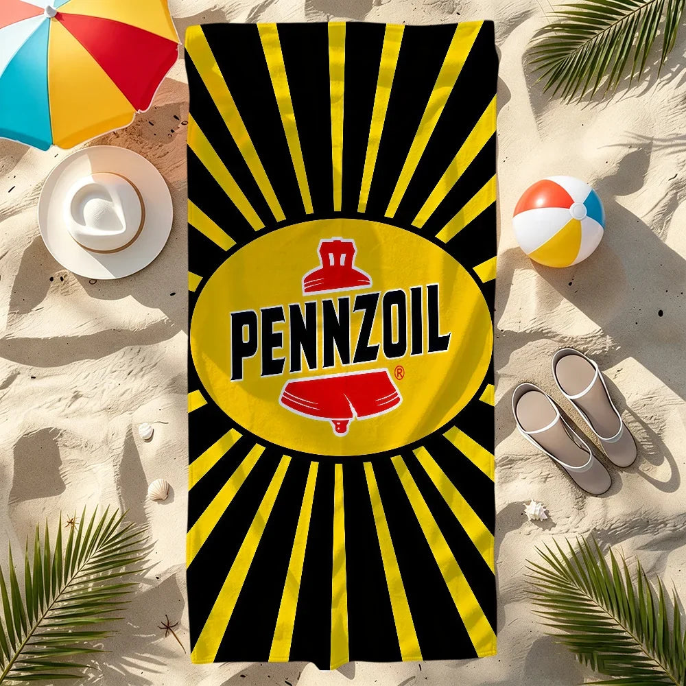 Pennzoil Logo Quick-Dry Beach Towel | Soft Pool & Sports Towel