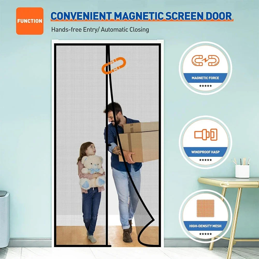 Magnetic Screen Door Curtain 100x210cm – Auto-Close Bug Net