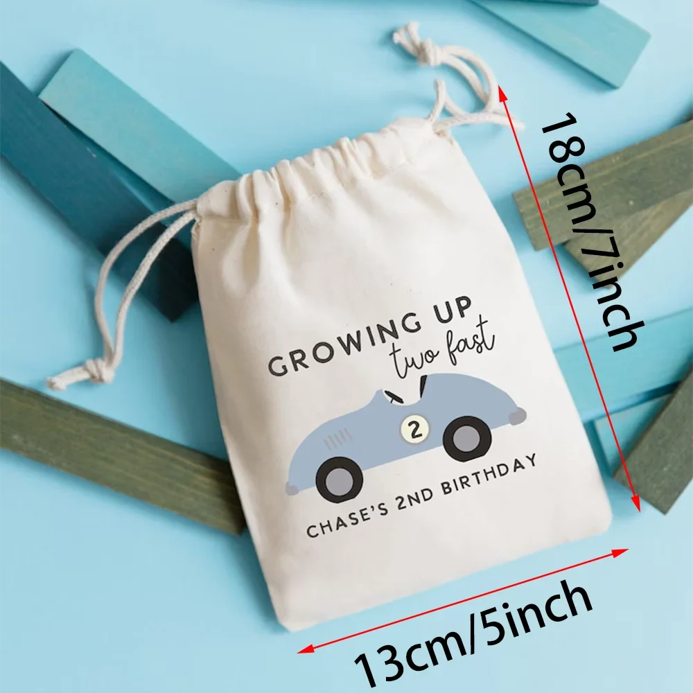 Two Fast Race Car Custom Kids Birthday Goodie Bags | Party Favors