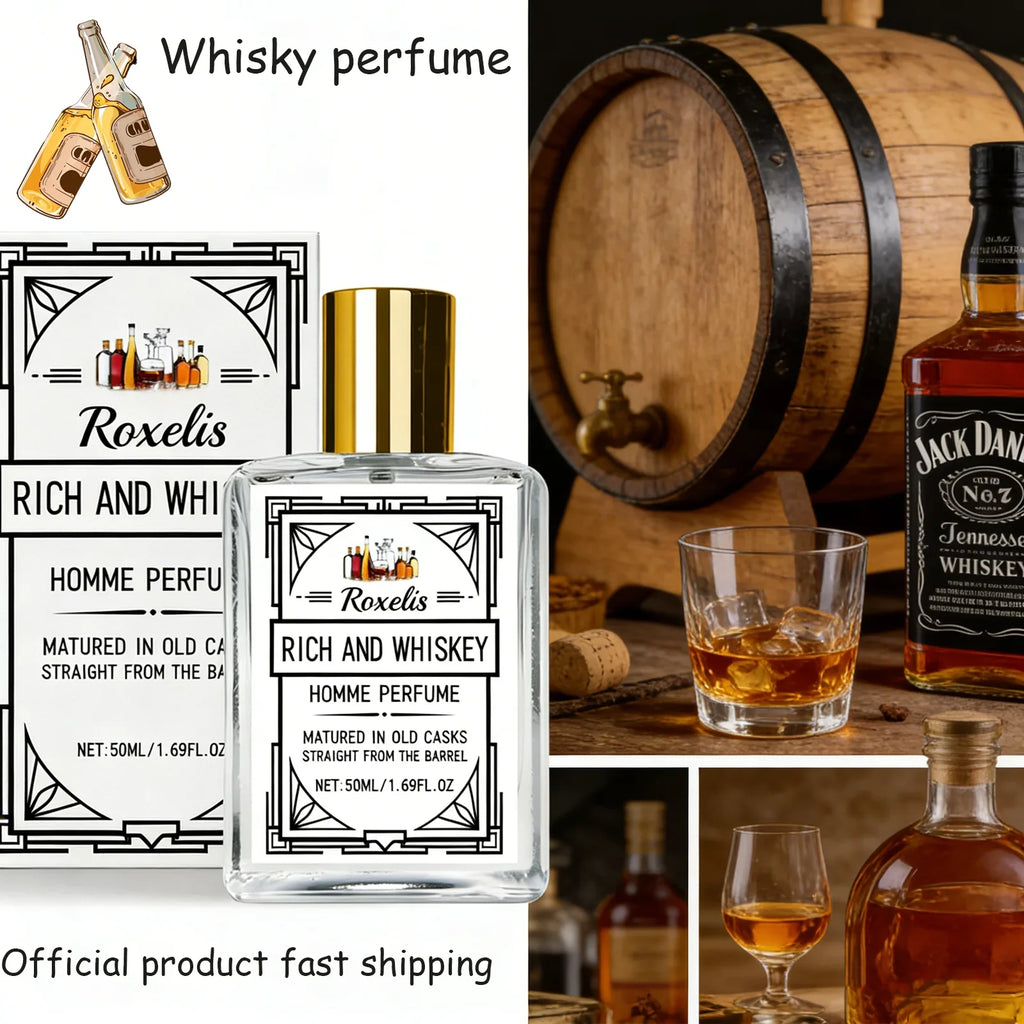 Roxelis 50ml Whisky Men's Cologne | Woody Vanilla EDC Perfume