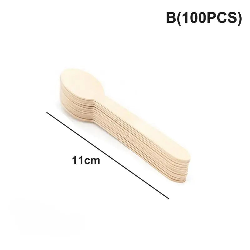 Disposable Wooden Cutlery Set 50/100pcs | Eco-Friendly Utensils