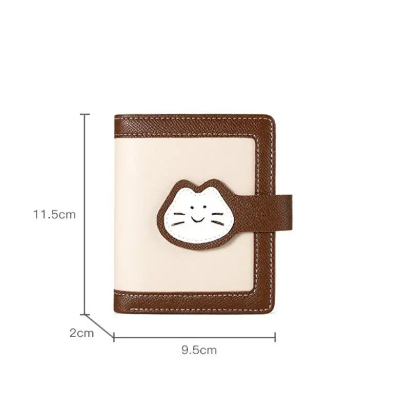 Women's Mini PU Leather Wallet – Card Slots & Zipper Coin Purse