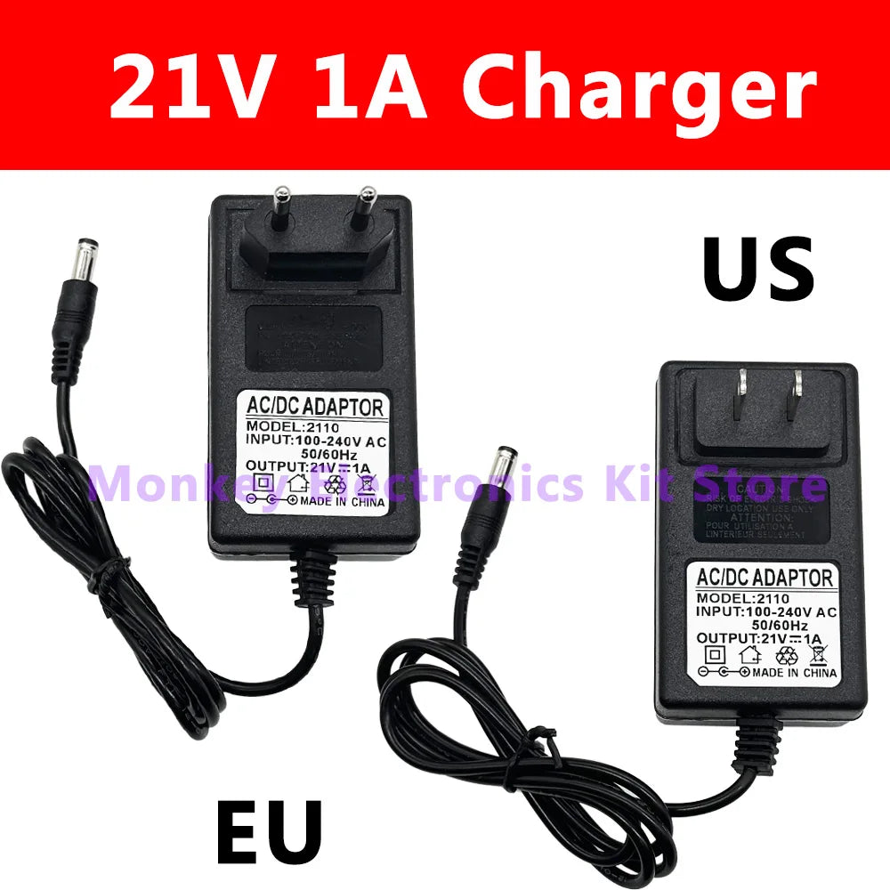 21V Lithium Battery Charger for 18V Electric Drill | EU/US Plug