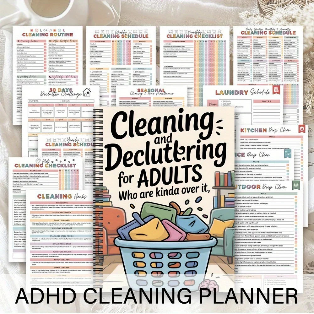 Household Cleaning Schedule Spiral Notebook | Daily & Weekly Planner