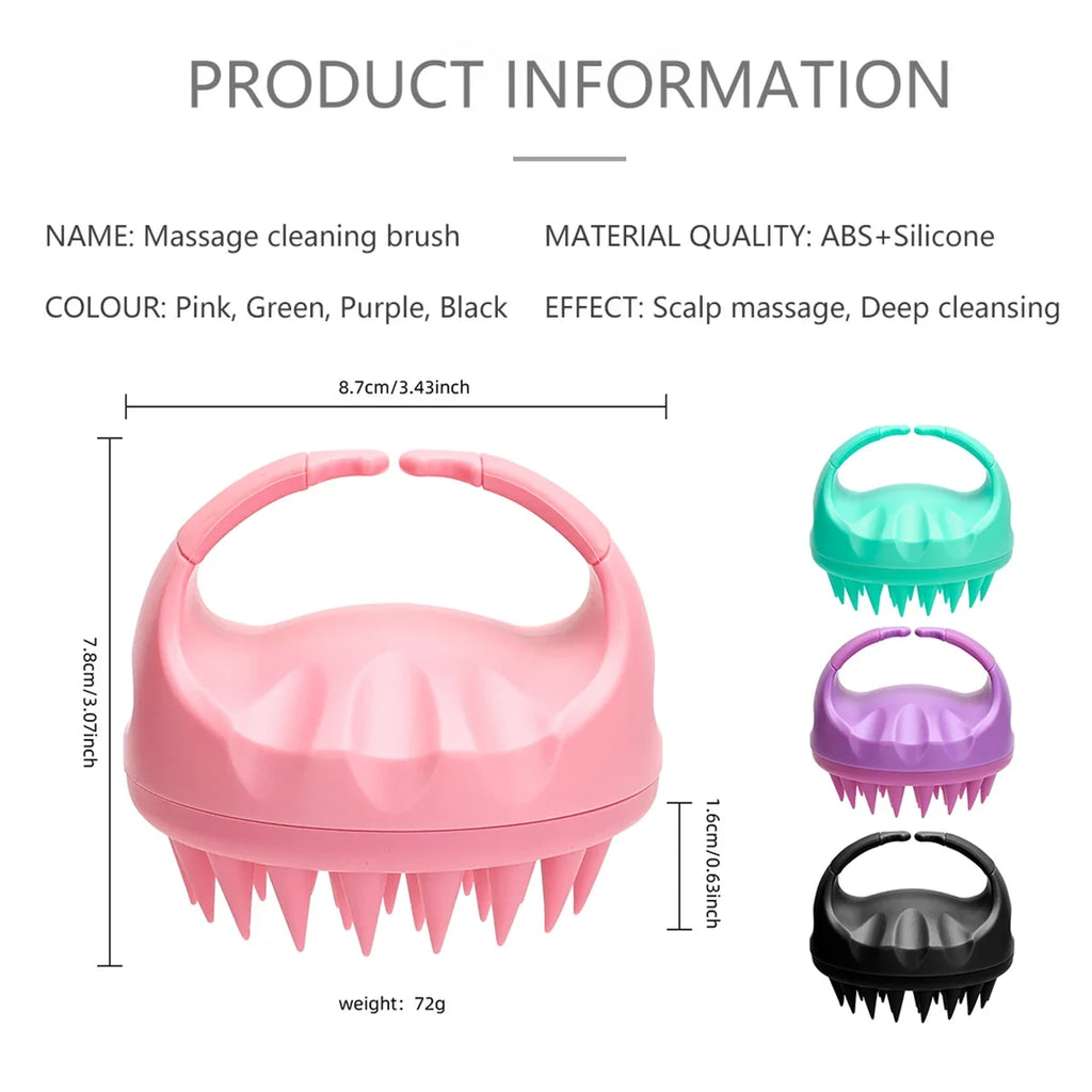Silicone Scalp Massager Deep Cleansing Shampoo Brush