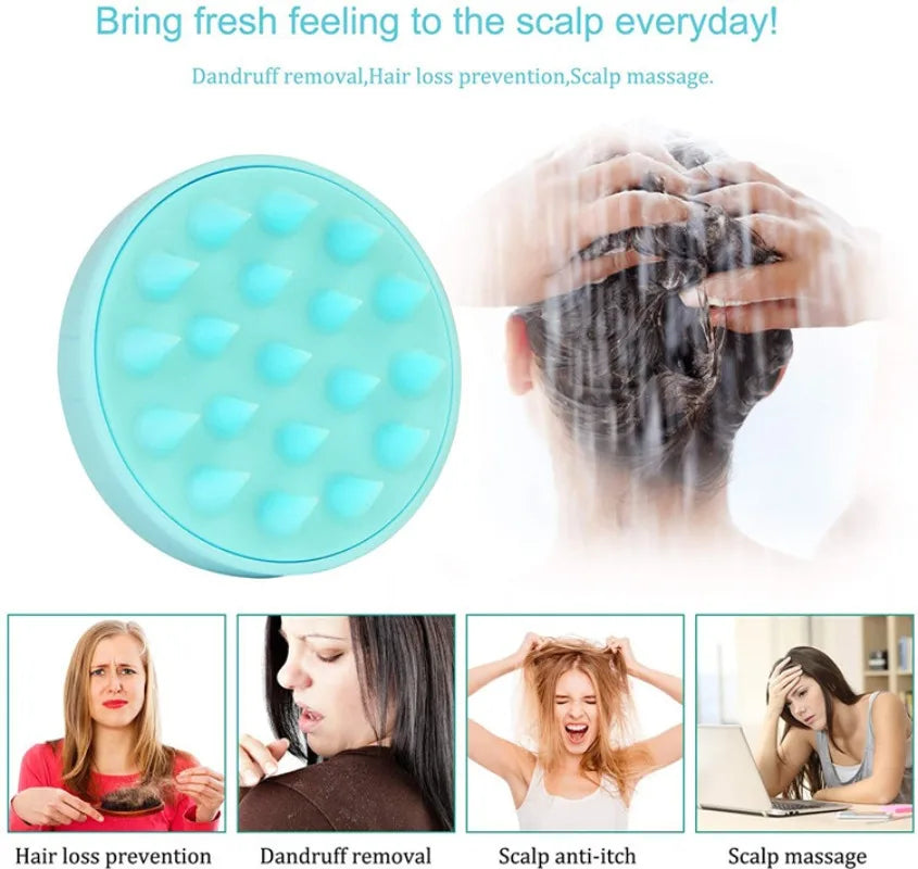 Soft Silicone Scalp Massage Shampoo Brush & Bath Comb