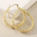 Huitan Large Geometric Hoop Earrings – Bohemian Party Jewelry