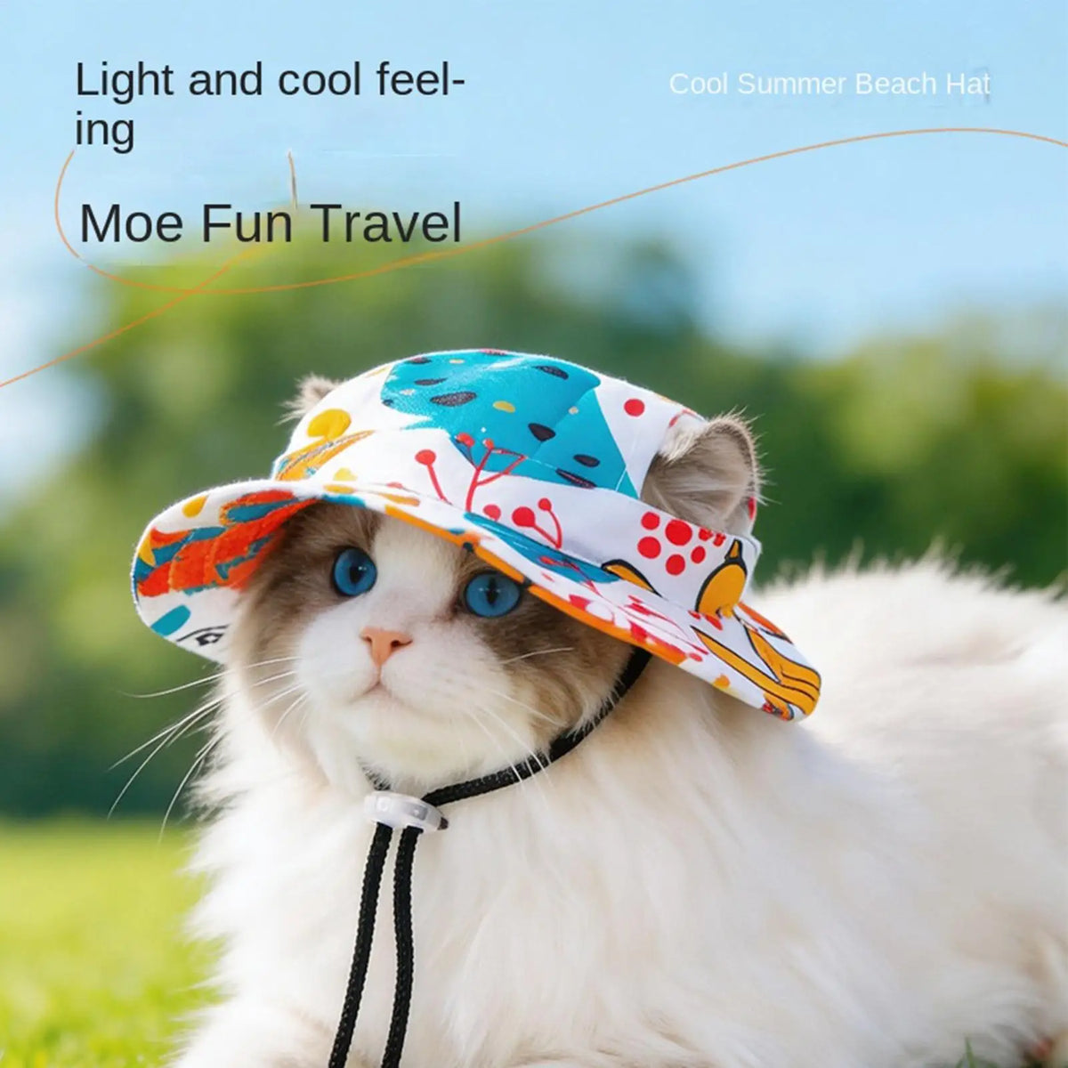 Adjustable Pet Sun Hat for Cats & Small Dogs | UV Brim