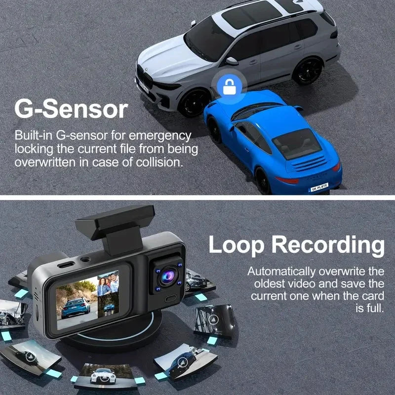 Baideluo 1080P Dual Lens Car Dash Cam DVR + Optional Rear Camera