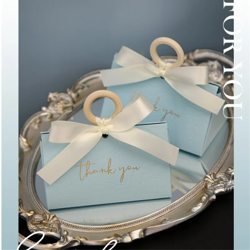 Large Triangle Shape Paper Bag Packaging Box Handles Wedding Gifts