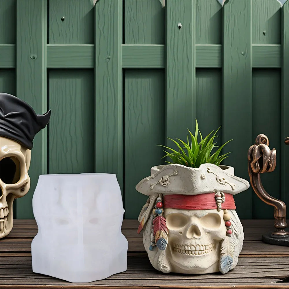 Pirate Skull Silicone Mold – DIY Candle Resin & Plaster