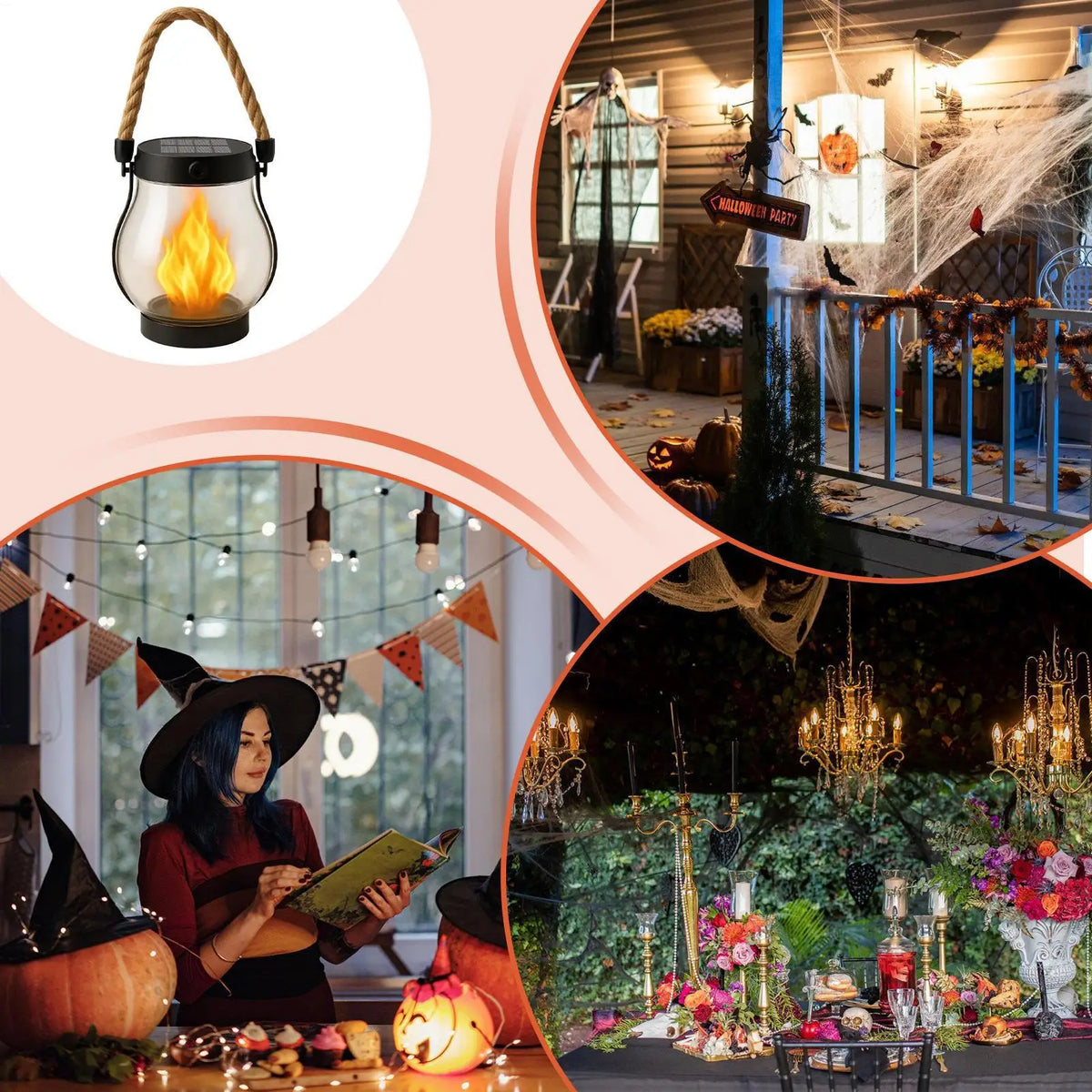 Solar Flickering Flame Lantern – Waterproof Outdoor Garden Light