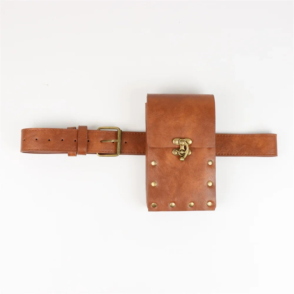 Cosplay Medieval Retro Belt Viking Knight Copper Coin Waist Bag