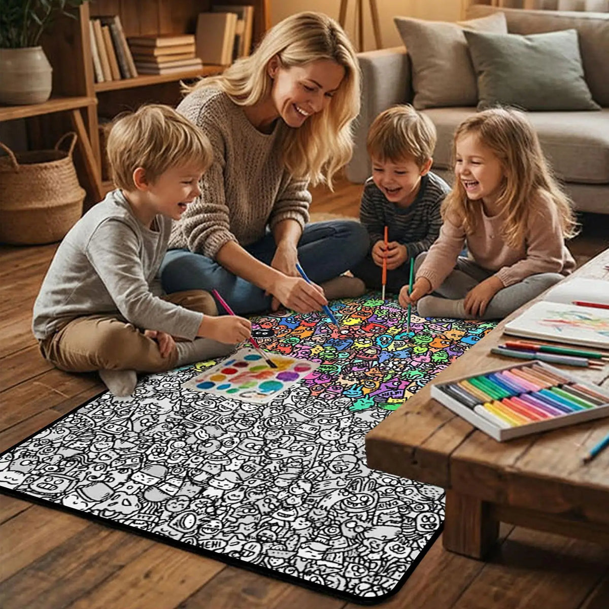 DIY Coloring Blanket with Markers | Lamb's Wool Art Blanket Gift