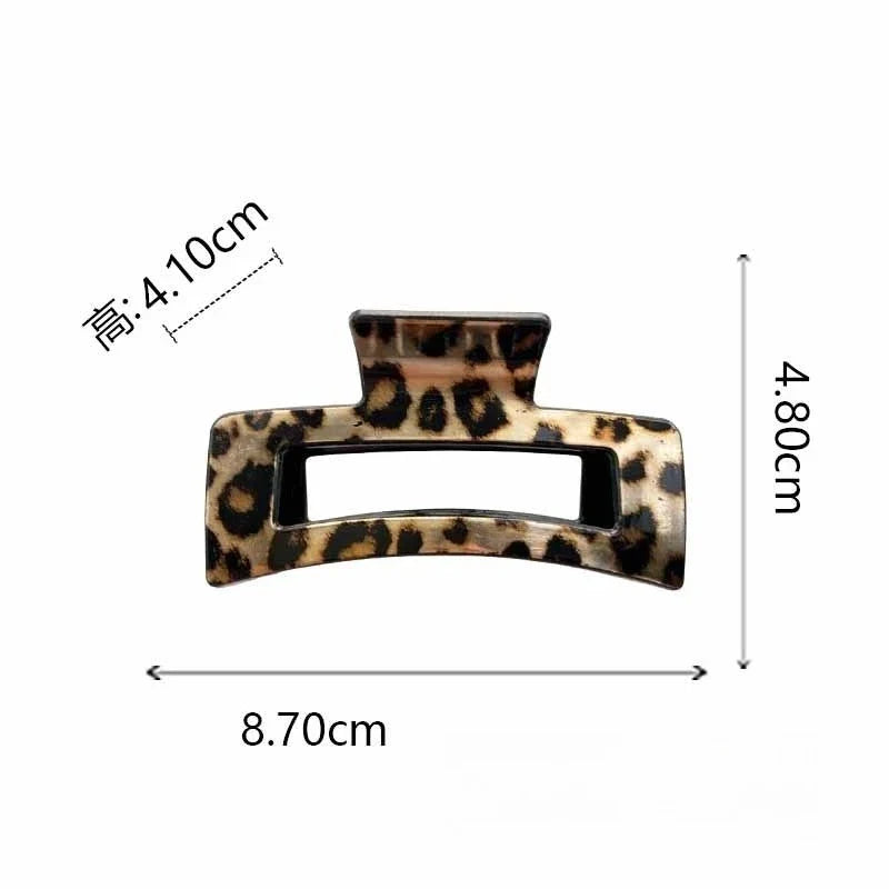 4-Pack Leopard Shark Hair Claw Clips – Thin & Thick Hair