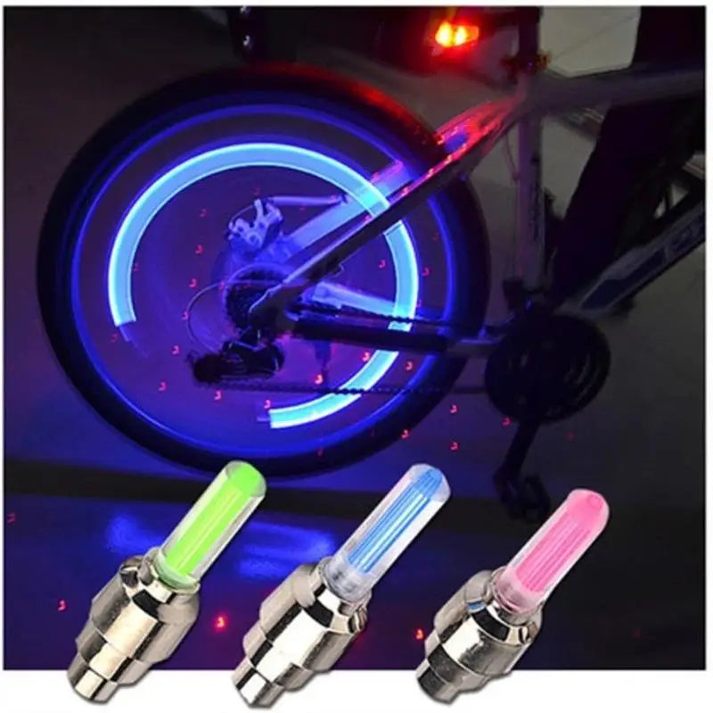 LED Bicycle Valve Light – Neon Spoke Night Safety Tire Light