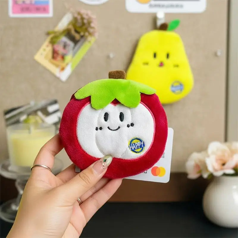 Fruit Plush Coin Purse – Cute Mini Wallet & Key Organizer