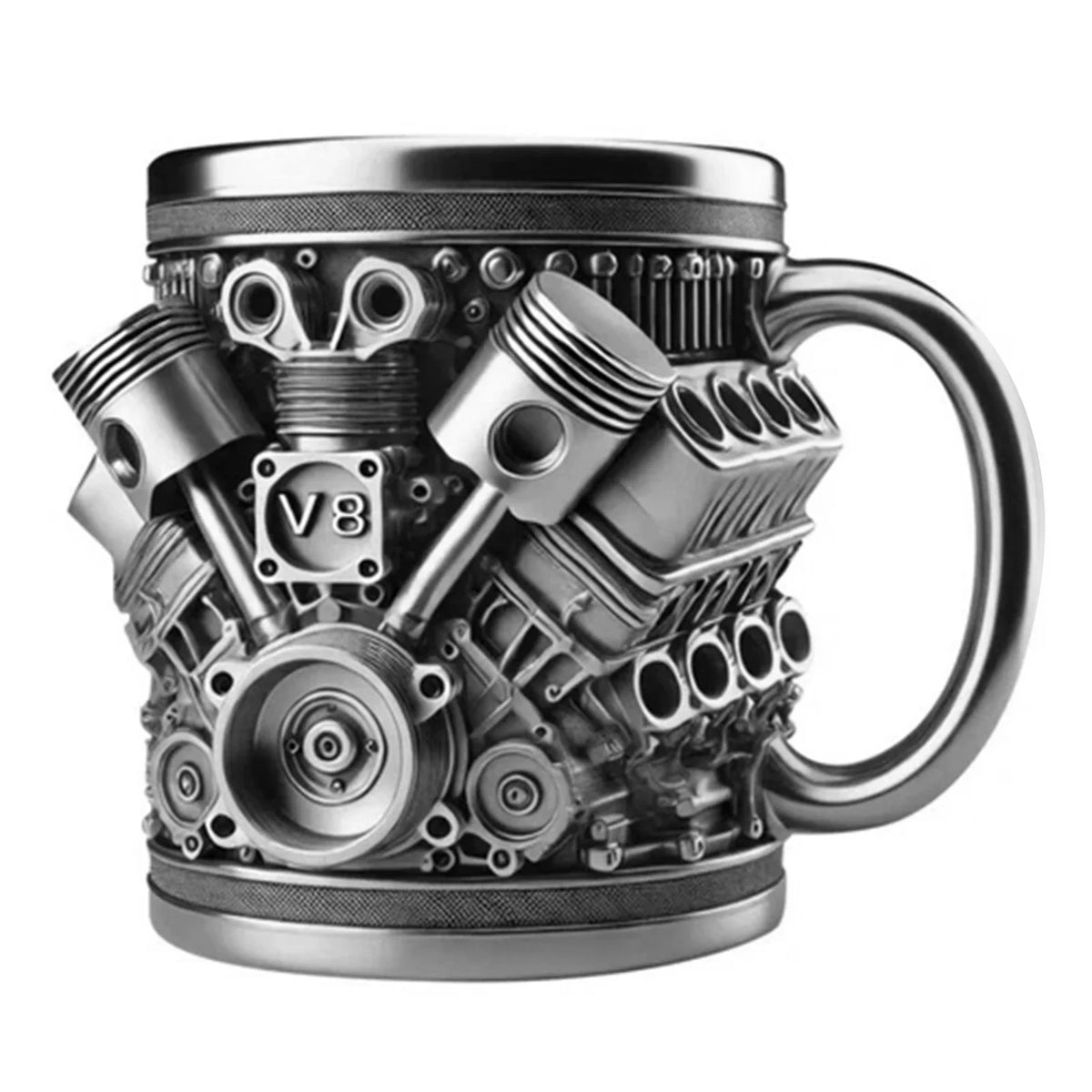 V8 Engine Stainless Steel Insulated Coffee Mug | Car Enthusiasts