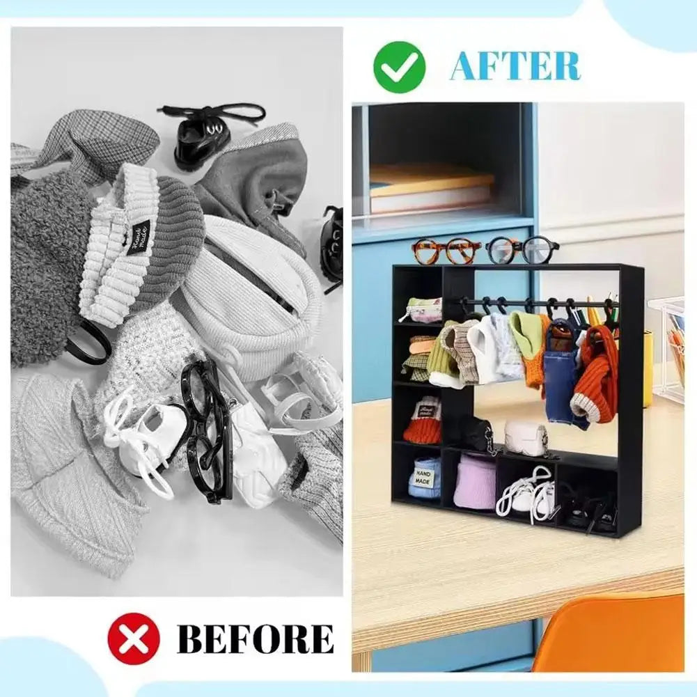 Doll Wardrobe Closet with 10 Hangers – Portable Storage Box