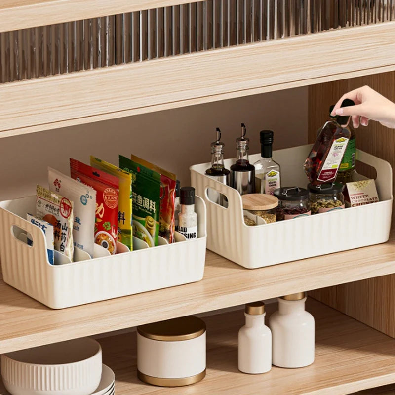 Storage Box Partitions Refrigerator Organizer Bin Plastic Food Tapes
