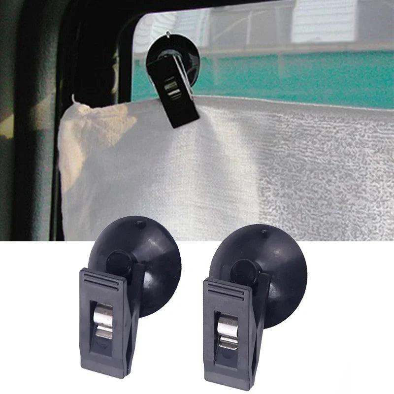 Car Window Suction Cup Clip Mount – Sunshade Holder 2pcs