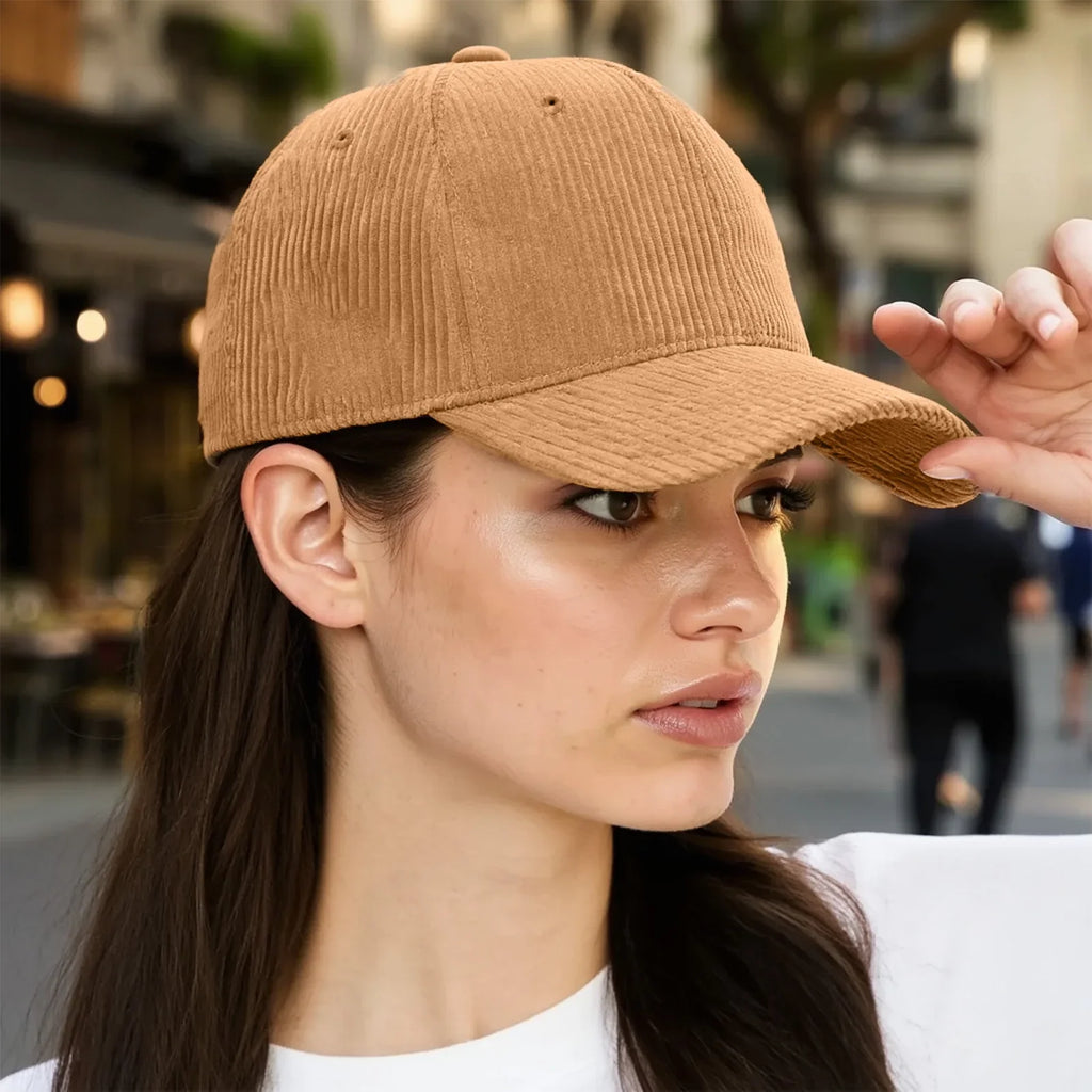 Corduroy Baseball Cap – Adjustable Unisex Winter Hat